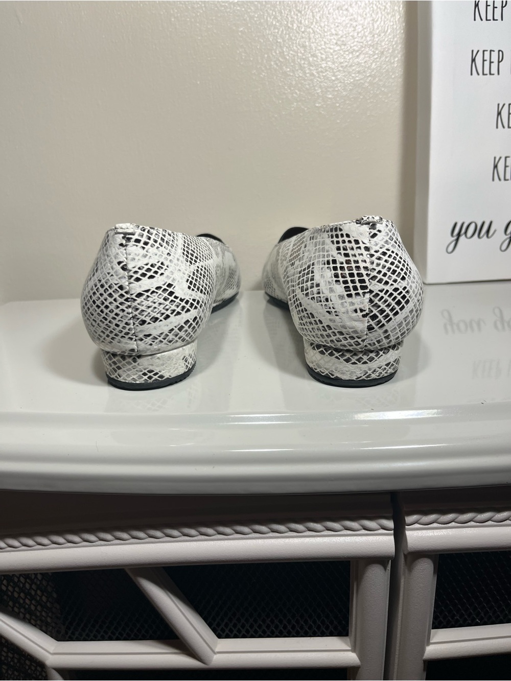SoftWalk White Snake-Print Slip-On Flats - 8.5W - Picture 8 of 10
